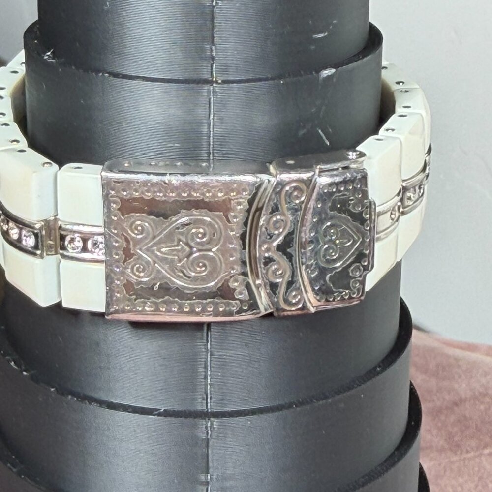 Brighton Dana Point White Link Watch with Swarovski Crystals β Needs Battery - Picture 9 of 12